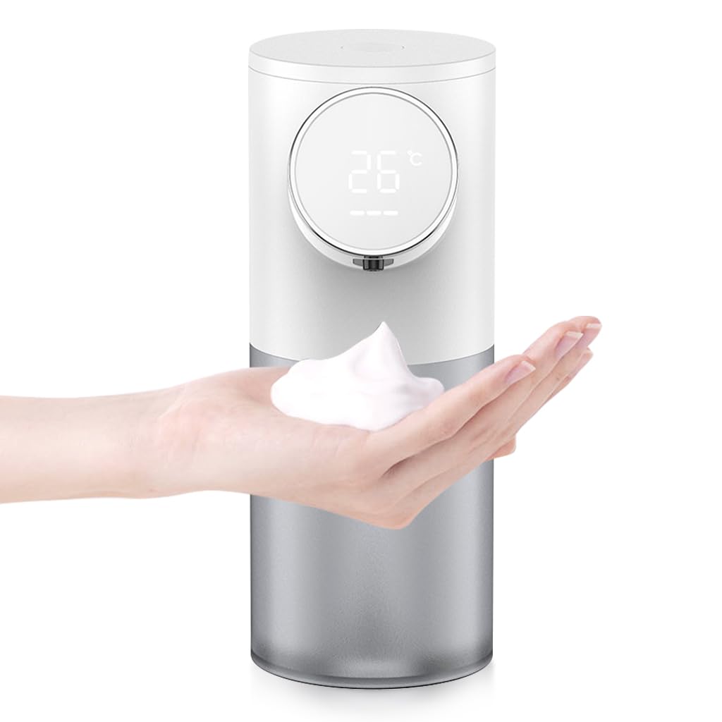 HANNEA Soap Dispenser for Bathroom, Automatic Foaming Handwash Dispenser, 320ml 1500mAh Rechargeable Touchless Waterproof Shampoo Hand Foam Wash Dispenser with 6 Adjustable Bubble Levels(White) HANNEA Soap Dispenser for Bathroom, Automatic Foaming Handwash Dispenser, 320ml 1500mAh Rechargeable Touchless Waterproof Shampoo Hand Foam Wash Dispenser with 6 Adjustable Bubble Levels(White)